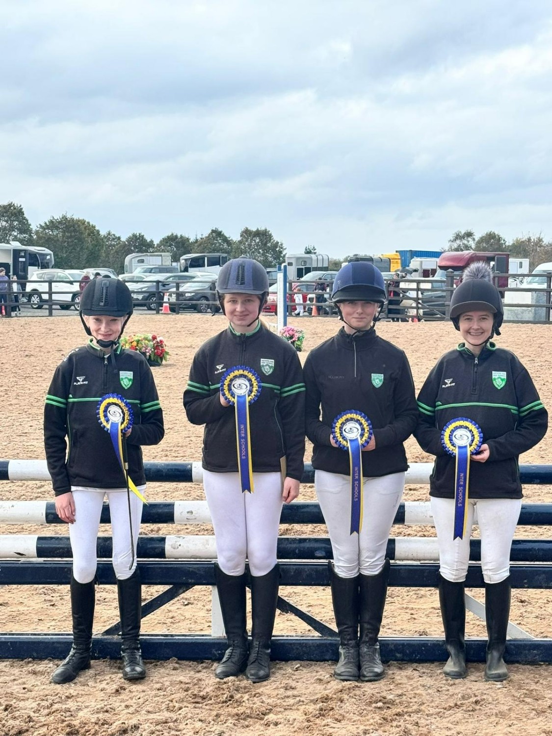 School show jumping team in action